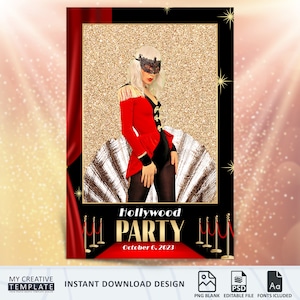 Red Carpet Photo Booth Template, Photobooth template, Movie Photo Booth Overlay, Hollywood Party Overlay, 4x6, Selfie Photo booth Template