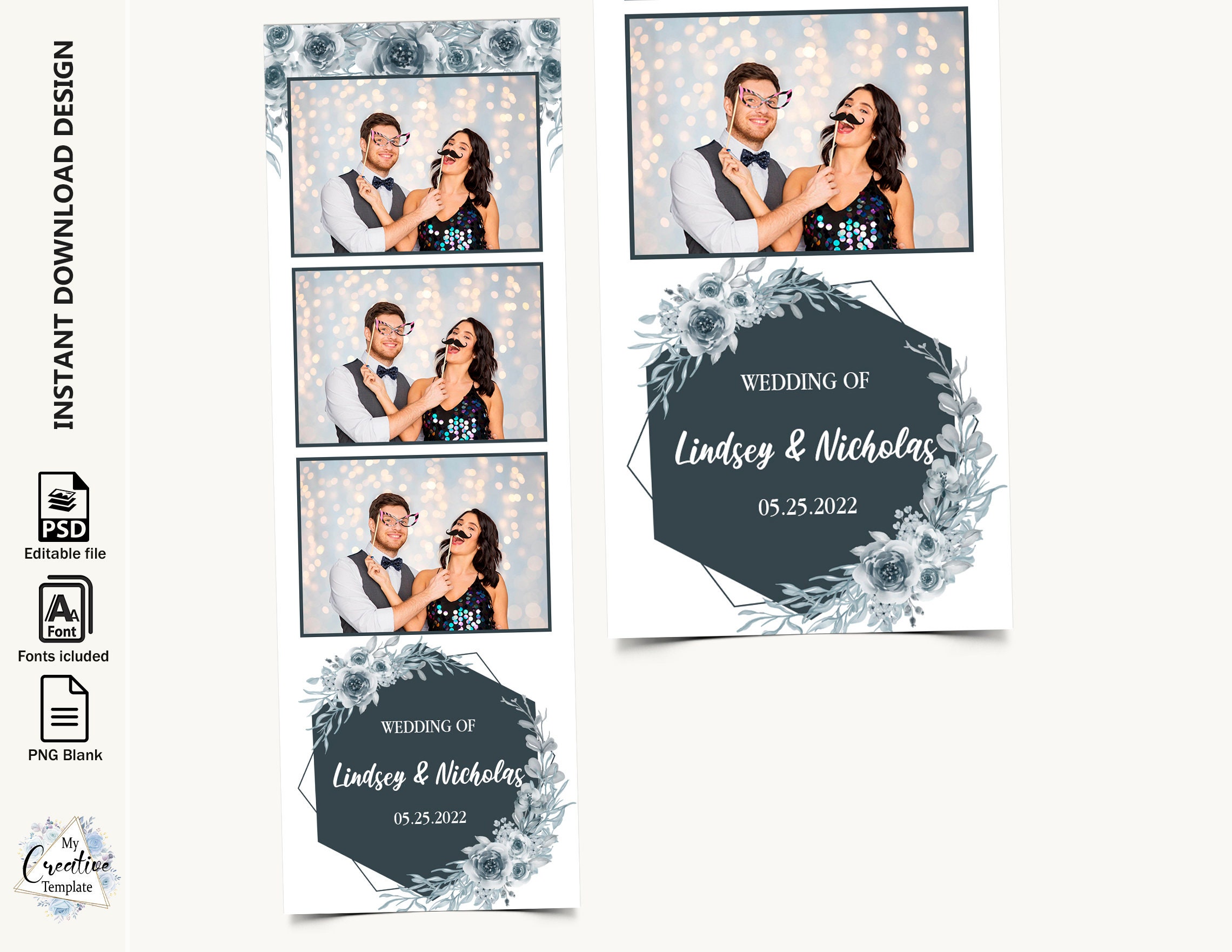 Wedding Photo booth Template Elegant Photo booth Template Etsy