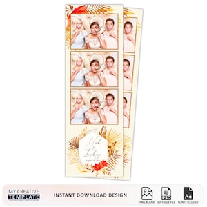 Wedding Photobooth Template, Bohemia Photobooth Template, Wedding Photo booth Template, Boho photobooth template, 2x6, Strip, Boho