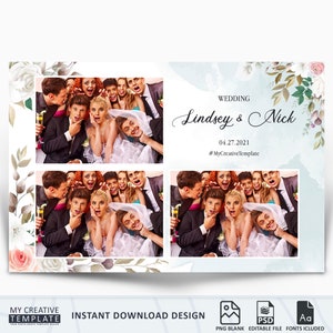 Plantilla de fotomatón para bodas, plantilla elegante de fotomatón, plantilla de fotomatón para bodas de 4 x 6 pulgadas, plantilla de fotomatón para bodas