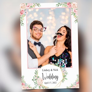 Wedding Photobooth Template, Floral Photobooth Template, 4x6 Wedding Photo booth Template, photo booth template wedding