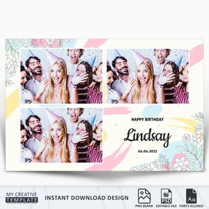 Photobooth Vorlage, Photobooth Vorlage Geburtstag, 10x15, Photobooth Vorlage, Photobooth Template