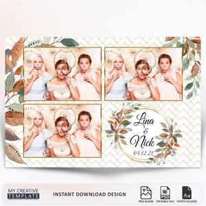 Plantilla de fotomatón para bodas, plantilla elegante de fotomatón, plantilla de fotomatón para bodas de 4 x 6 pulgadas, plantilla de fotomatón para bodas