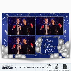 Photobooth Vorlage, Photobooth Vorlage Geburtstag, 10x15, Photobooth Vorlage, Photobooth Template