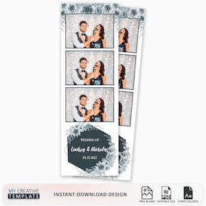 Wedding Photo booth Template, Elegant Photo booth Template, photo booth template wedding, 2x6 strip, photobooth templates, Bridal Shower