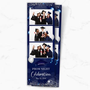 Photo Booth Template | Prom Photobooth Template | Graduation Photo Booth Overlay | Prom Night | Class Of | Navy Blue | 2x6 | Celebration