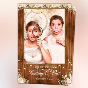 Rustic Wedding Photobooth Template, Floral Photobooth Template, 4x6 Wedding Photo booth Template, photo booth template wedding