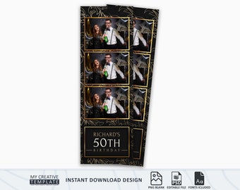 Photo Booth Template, Photo Booth Template Birthday, Luxury Photo Booth Template, 2x6, Strip, photoooth template, Luxury Birthday Templates