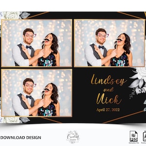 Wedding Photobooth Template, Floral Photobooth Template, 4x6 Wedding Photo booth Template, photo booth template wedding