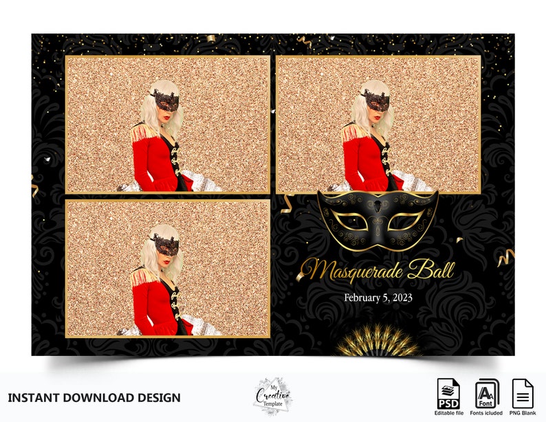 Carnival Photo Booth Template Masquerade Photo Booth Etsy