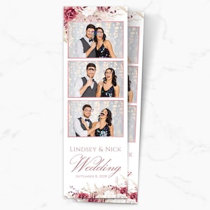 Wedding Photo Booth Template, Wedding Bridal Shower Photobooth Template, Sweet 16, Quinceañera, Floral Anniversary Photo Booth Template 2x6
