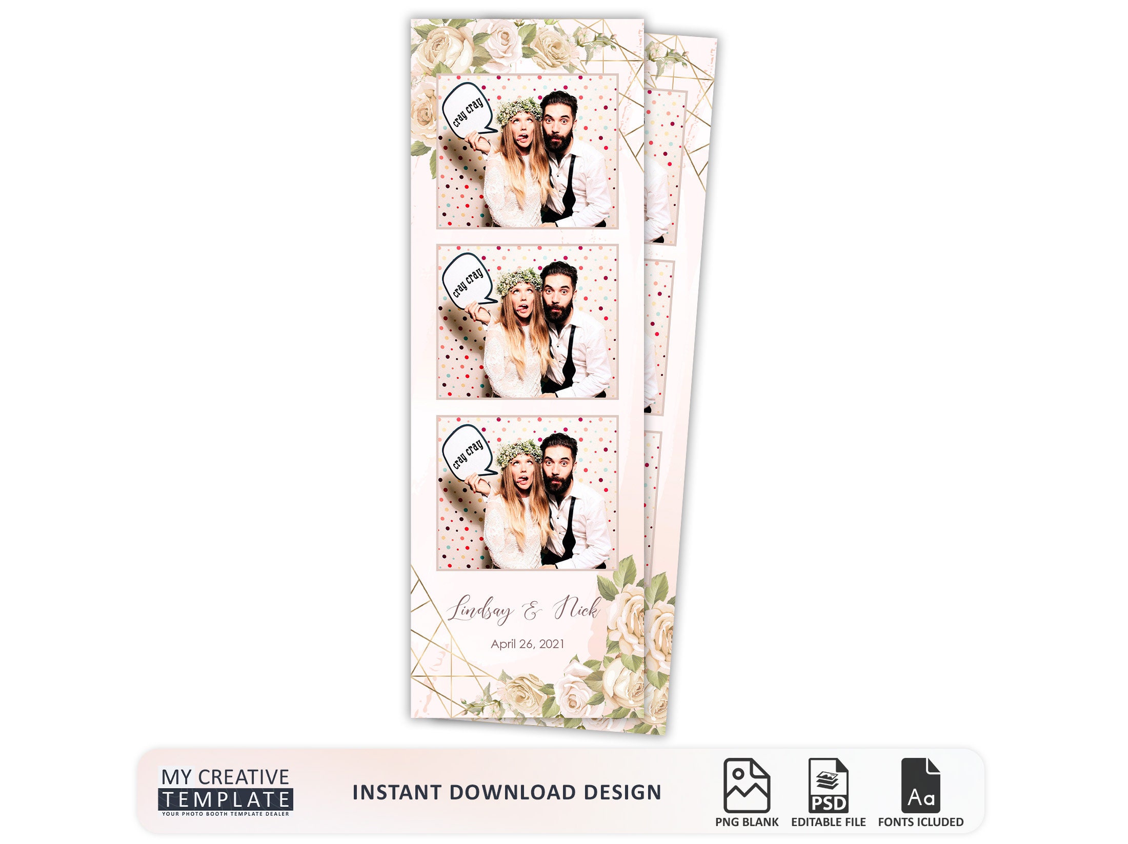 Wedding Photo Booth Template, Elegant Photo Booth Template, Photo Booth  Template Wedding, 2x6 Strip, Photobooth Templates - Etsy