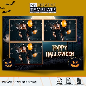 Halloween-Fotostand-Vorlage, Fotostand-Vorlage, Zombie-Fotostand-Vorlage, Fotoautomat, Halloween-Party, 4x6, Postkarte