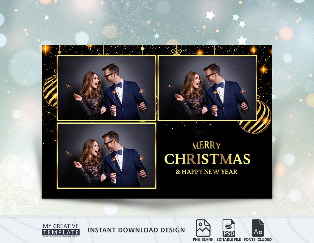 New Year Photo Booth Template, Holiday Photo Booth Template, Photo ...