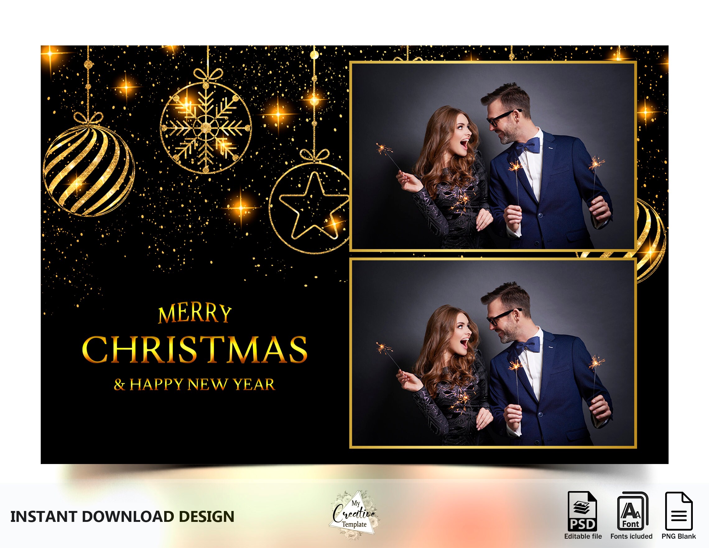 New Year Photo Booth Template Holiday Photo Booth Template - Etsy