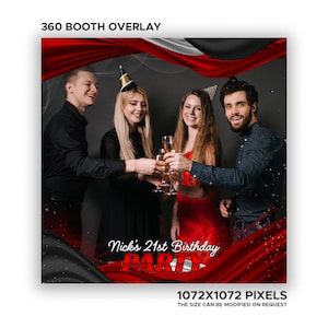 360 Booth Photo Template, Birthday 360 Booth Overlay, Red Carpet 360 Photo Template, 360 Overlay for Birthday, Boomerang overlay