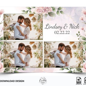Wedding Photobooth Template, Floral Photobooth Template, 4x6 Wedding Photo booth Template, photo booth template wedding