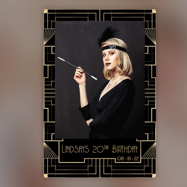 Photo Booth Template, Photo Booth Template Gatsby, Art deco Photo Booth Template, Roaring 20s, 4x6, photoooth template, 1920's themed