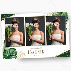 Wedding Photobooth Template, Tropical Photo booth Template, 4x6 Photo booth Template, Photo Booth template wedding, photobooth template