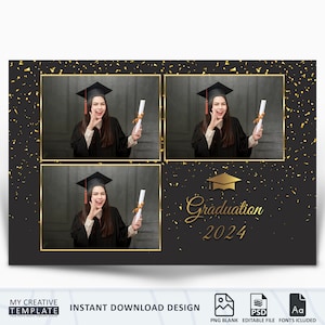 Photo Booth-sjabloon afstuderen, Photobooth-sjabloon, Photo Booth-sjabloon voor afstuderen, afstuderen, 4 x 6, Class Of photobooth-overlays