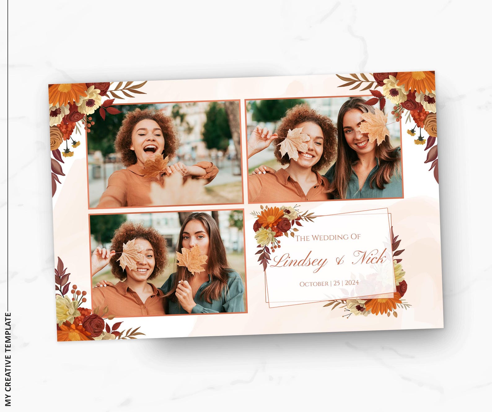 Photo Booth Template, Fall Photo Booth Template, Autumn Wedding ...