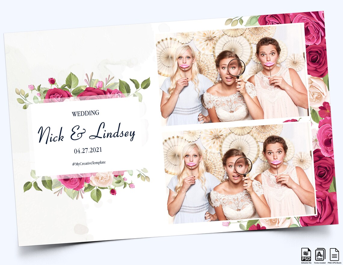 Wedding Photo Booth Template Floral Photo Booth Template Etsy