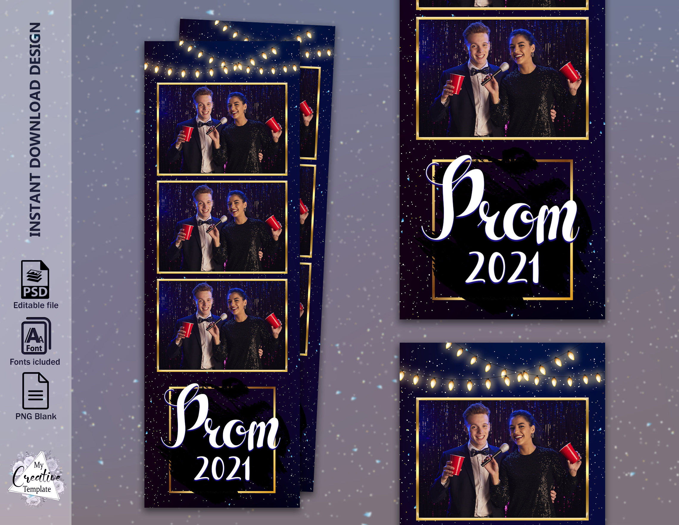 Photo booth Template Prom Photobooth Template Starry Night Etsy