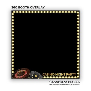 Casino Night Party 360 Booth Template, 360 Photo Booth Overlay, Casino 360Booth Overlay, Casino Night Overlay, 360 Video Booth, Boomerang