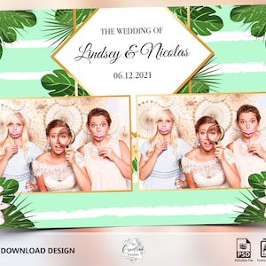 Wedding Photobooth Template, Tropical Photo booth Template, 4x6 Photo booth Template, Photo Booth template wedding, photobooth template