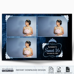 Sweet 16 photo booth template, Photo Booth Template, Photo Booth Template Birthday, Birthday Photo Booth Template