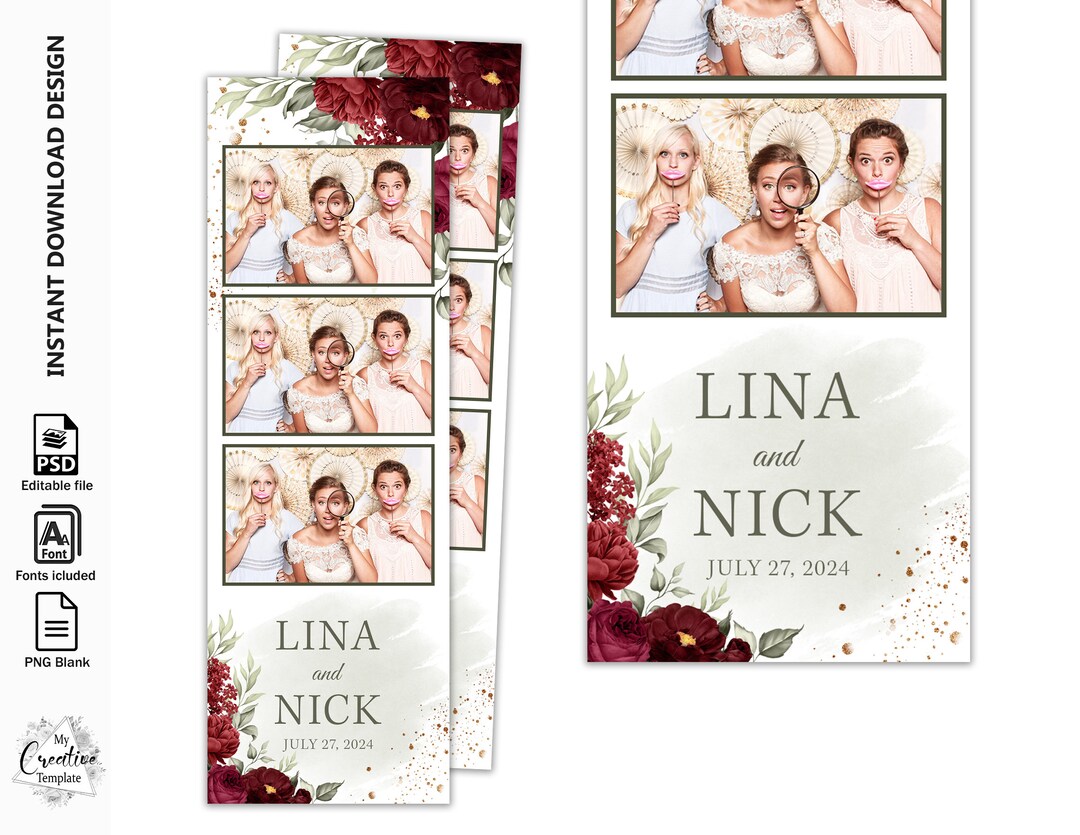 Wedding Photo Booth Template Vintage Photo Booth Template - Etsy