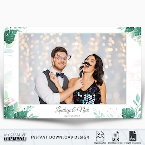 Wedding Photobooth Template Sweet 16 Sixteen Floral Anniversary Photo Booth Template 4x6 Photo Booth Template, Selfie Photo Booth Template