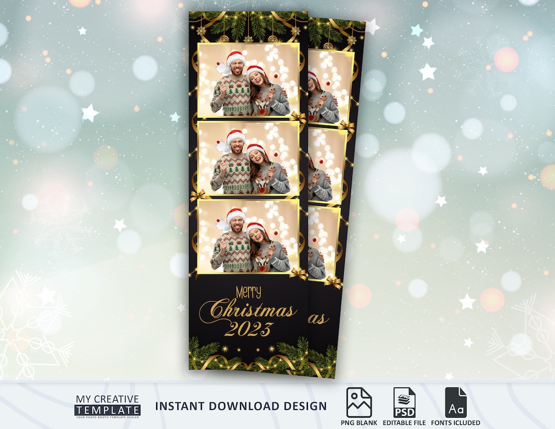 Christmas Photo Booth Template, Photobooth Template, Luxury Christmas