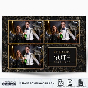 Photo Booth Template, Photo Booth Template Birthday, Luxury Photo Booth Template, 4x6, photoooth template, Luxury Birthday