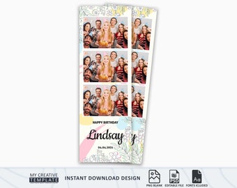 Photobooth Template, Photobooth Template Geburtstag, Photobooth Geburtstag Template, Wedding Photobooth Template, Sweet 16, 2x6 Streifen