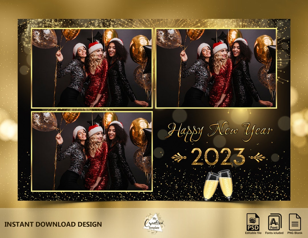 New Year Photo Booth Template Holiday Photo Booth Template - Etsy