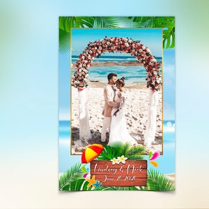Wedding Photobooth Template, Tropical Photo booth Template, 4x6 Photo booth Template, Beach photo Booth template, photobooth template