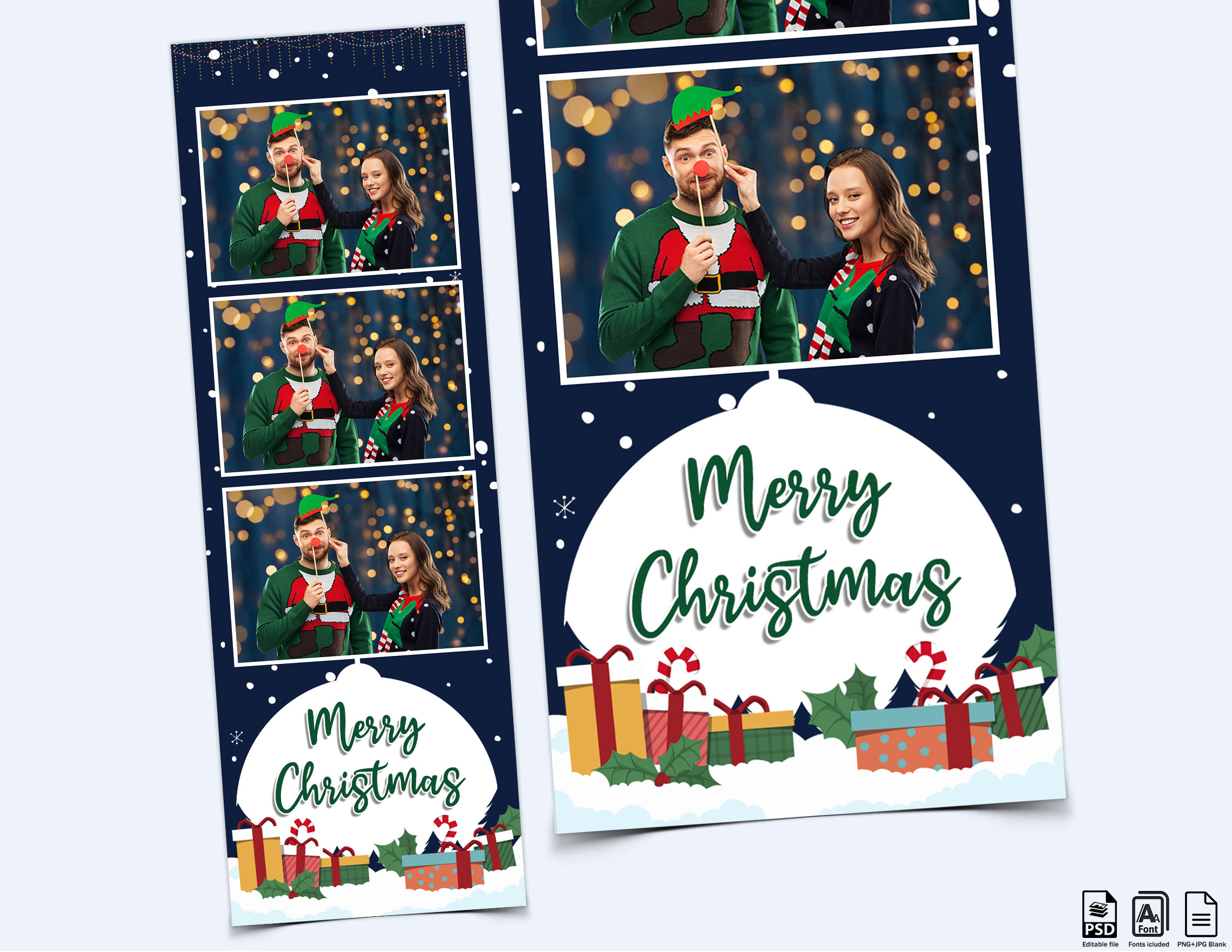 photo booth template christmas