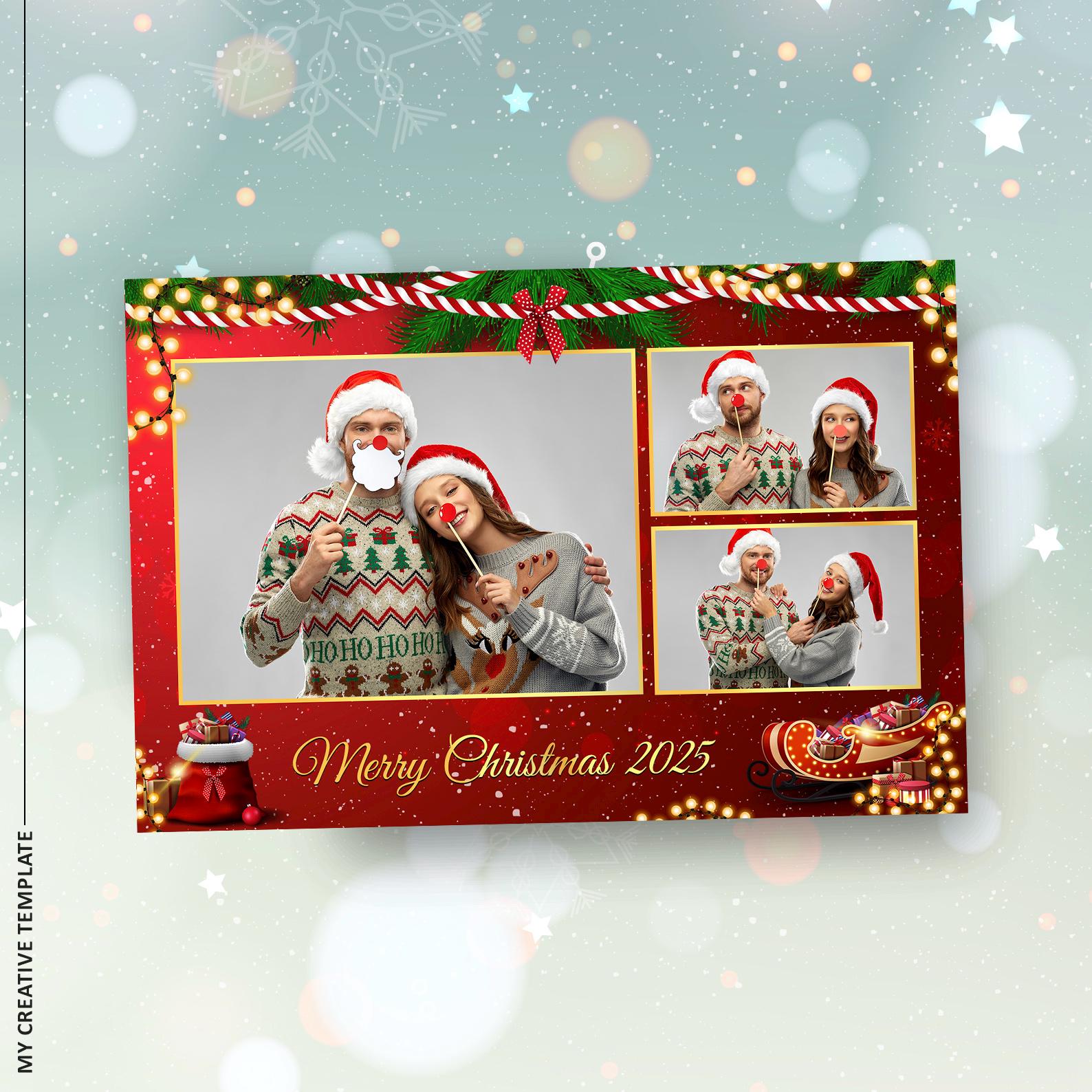 Accesorios Para Fotomatón Navideños Holly Jolly - 12 Piezas De Decoración Para Fiestas Y Fotos
