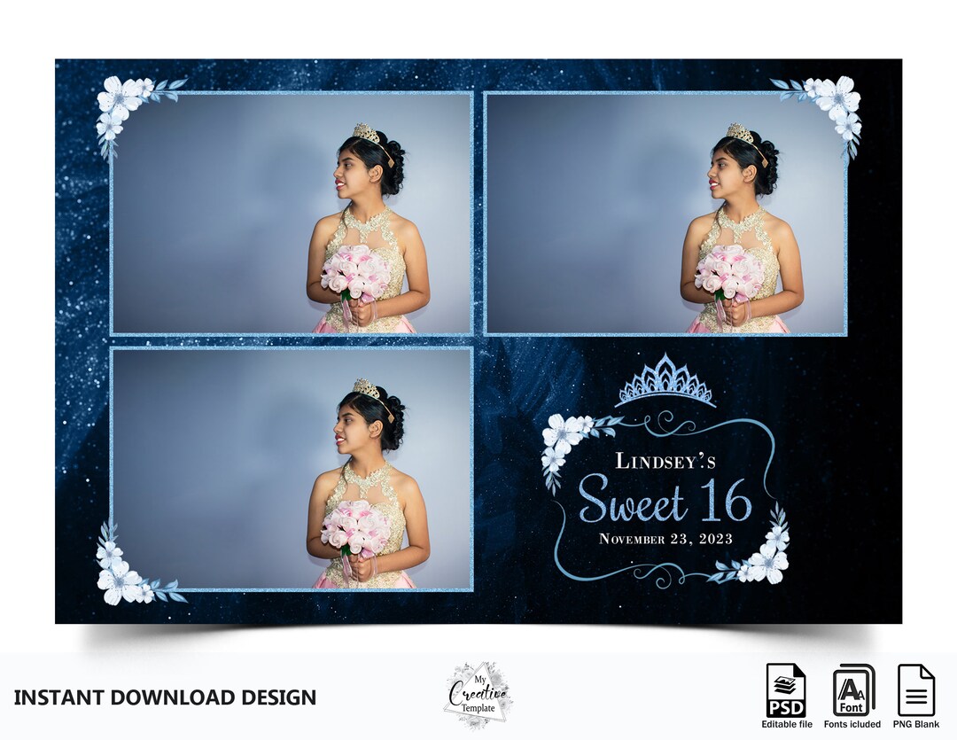 Sweet 16 Photo Booth Template Photo Booth Template Photo Etsy
