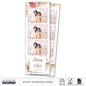 Wedding Photo booth Template, Elegant Photo booth Template, photo booth template wedding, 2x6 strip, photobooth templates