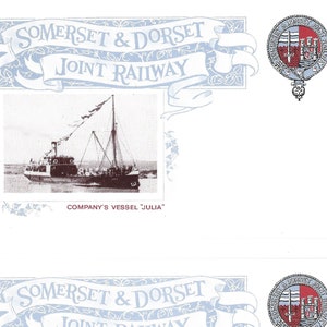 Somerset & Dorset Joint Eisenbahn Postkarten. 6er Set in wunderschön illustriertem Deckblatt. British Trains Geschenk Postcrossing