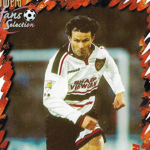 Sportkarte von James Giggs (Futera 1999). Fußball Karte Manchester United Man U Wales Waliser Fußballer Fan Geschenk