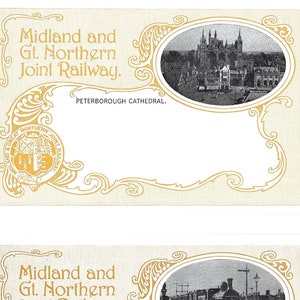 Midland & Great North Joint Eisenbahn Postkarten. 6er Set in wunderschön illustriertem Deckblatt. British Trains Geschenk Postcrossing