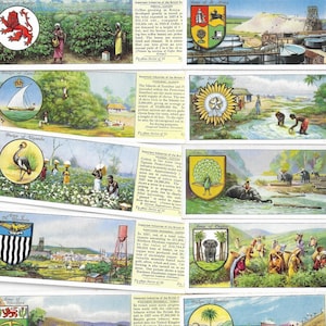 25 Cartões de Chá Vintage - Indústrias Importantes do Império Britânico. 1939. Conjunto completo. Chá Tufão. Presente Mundial Canadá Austrália Nova Zelândia