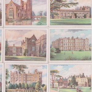 25 Vintage Cigarette Cards - Beautiful Country Homes. 1930. Full Set. Wills. Tobacco cards. Architecture, Countryside, Traditional British