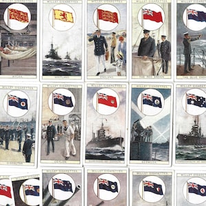 25 Vintage Cigarette Cards - Flags of the British Empire (1st series). 1926. Full Set. Wills Tobacco cards. Vexillology Antique Flag Gift