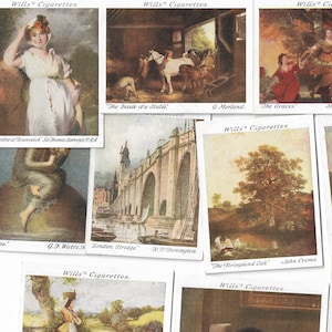 25 Vintage Zigarettenkarten - British School of Painting. 1927. Komplettes Set. Willen. JMW Turner Whistler Hogarth Landseer Maler Künstler Geschenk