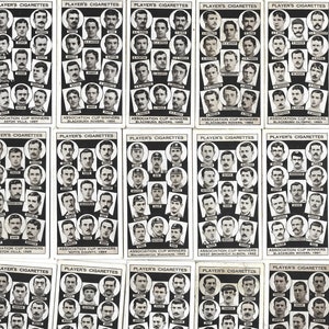 50 cartes de cigarettes vintage - Gagnants de la Coupe de l'Association. 1930. Ensemble complet. Cartes de tabac John Player. Cartes de sport de football, de football et de FA Cup
