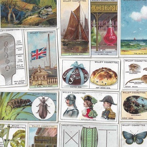 50 Vintage Zigarettenkarten - Weißt du schon? (1.Serie). Charmante Fact Cards aus dem Jahr 1933. Full Set. Willen. Tabakkarten Trade Trivia Quiz Geschenk